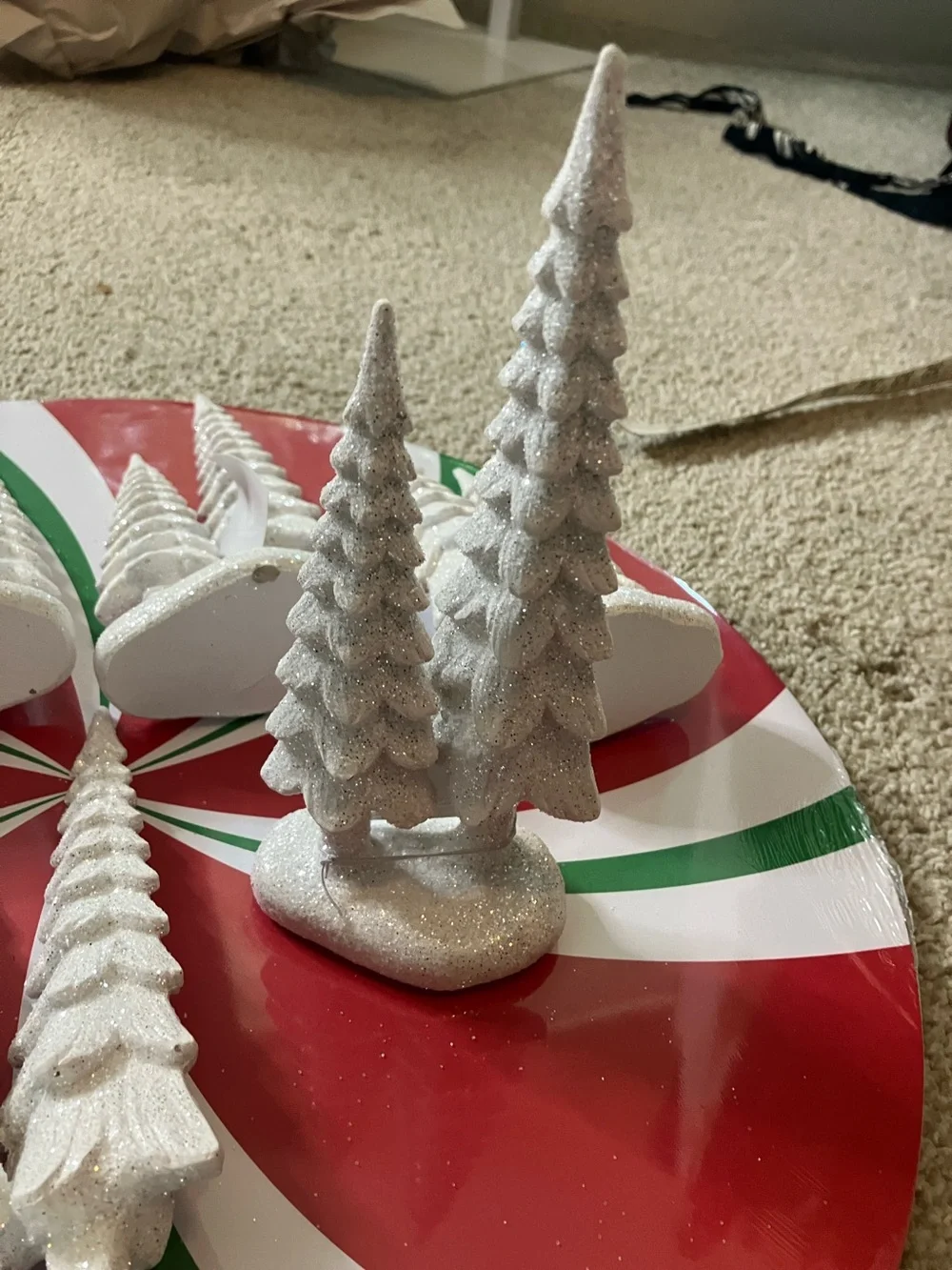 Hobby Lobby White Glitter Mini Tree Set